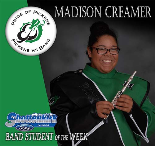 Madison Creamer Named PHS Band Student of the Week