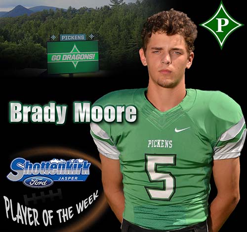 Brady Moore Named PHS Football Player of the Week