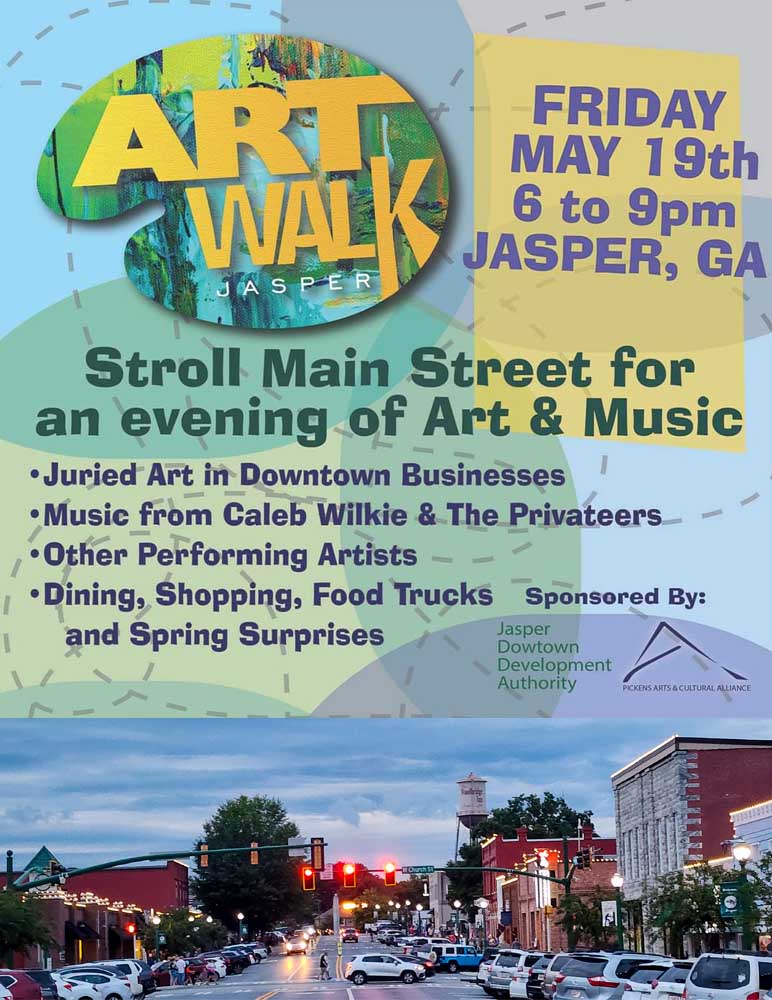 ArtWalk in Downtown Jasper on May 19, 2023 0600 PM Pickens County