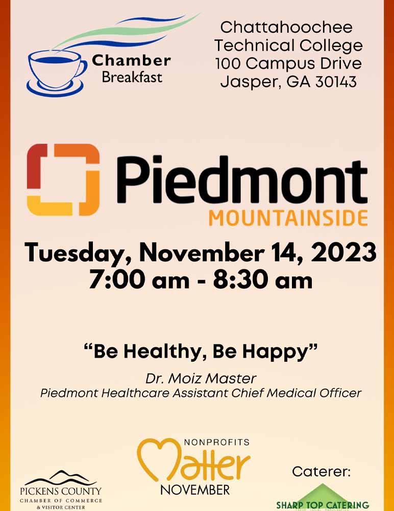 Pickens Chamber of Commerce Breakfast on November 14, 2023 0700 AM