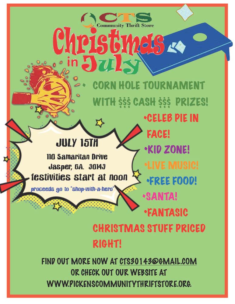 Christmas in July & Cornhole Tournament on July 15, 2023 1200 PM