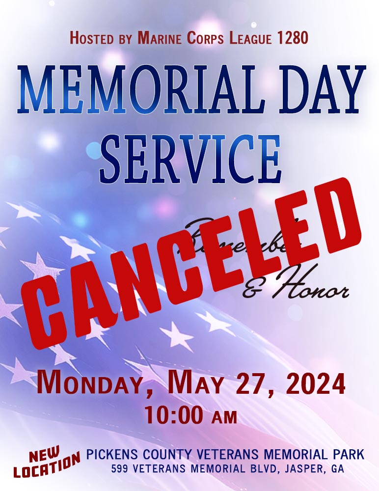 Memorial Day Service CANCELED