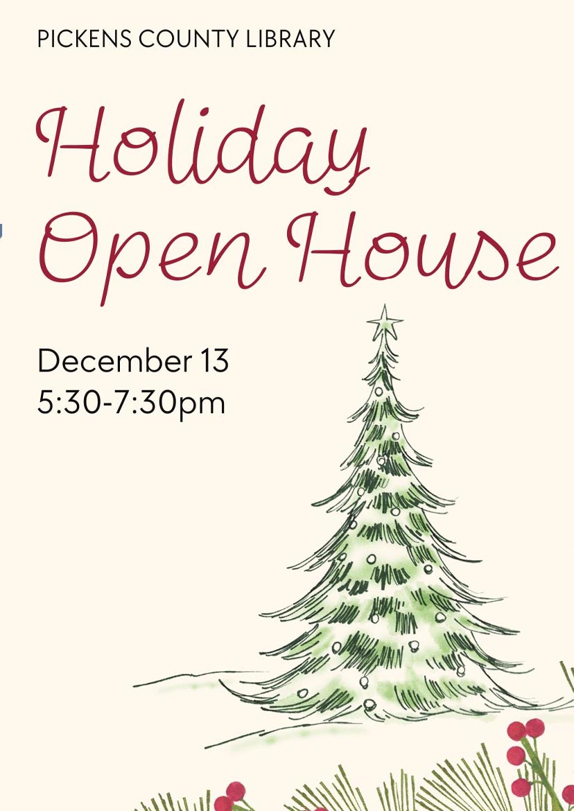 Pickens County Library Holiday Open House on December 13, 2023 0530 PM