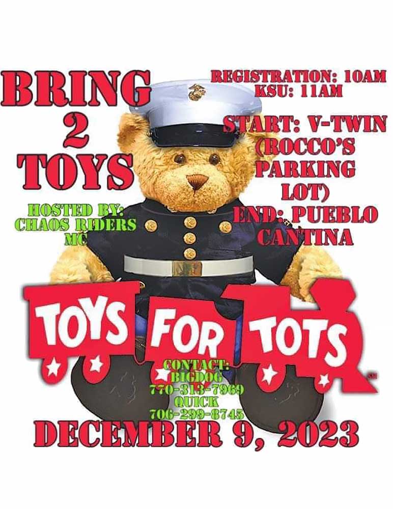 Toys for Tots Bike Ride on December 09, 2023 1000 AM Pickens County