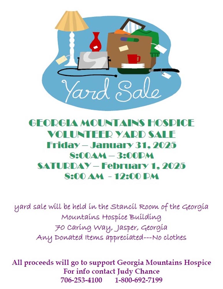 Georgia Mountains Hospice Volunteer Yard Sale