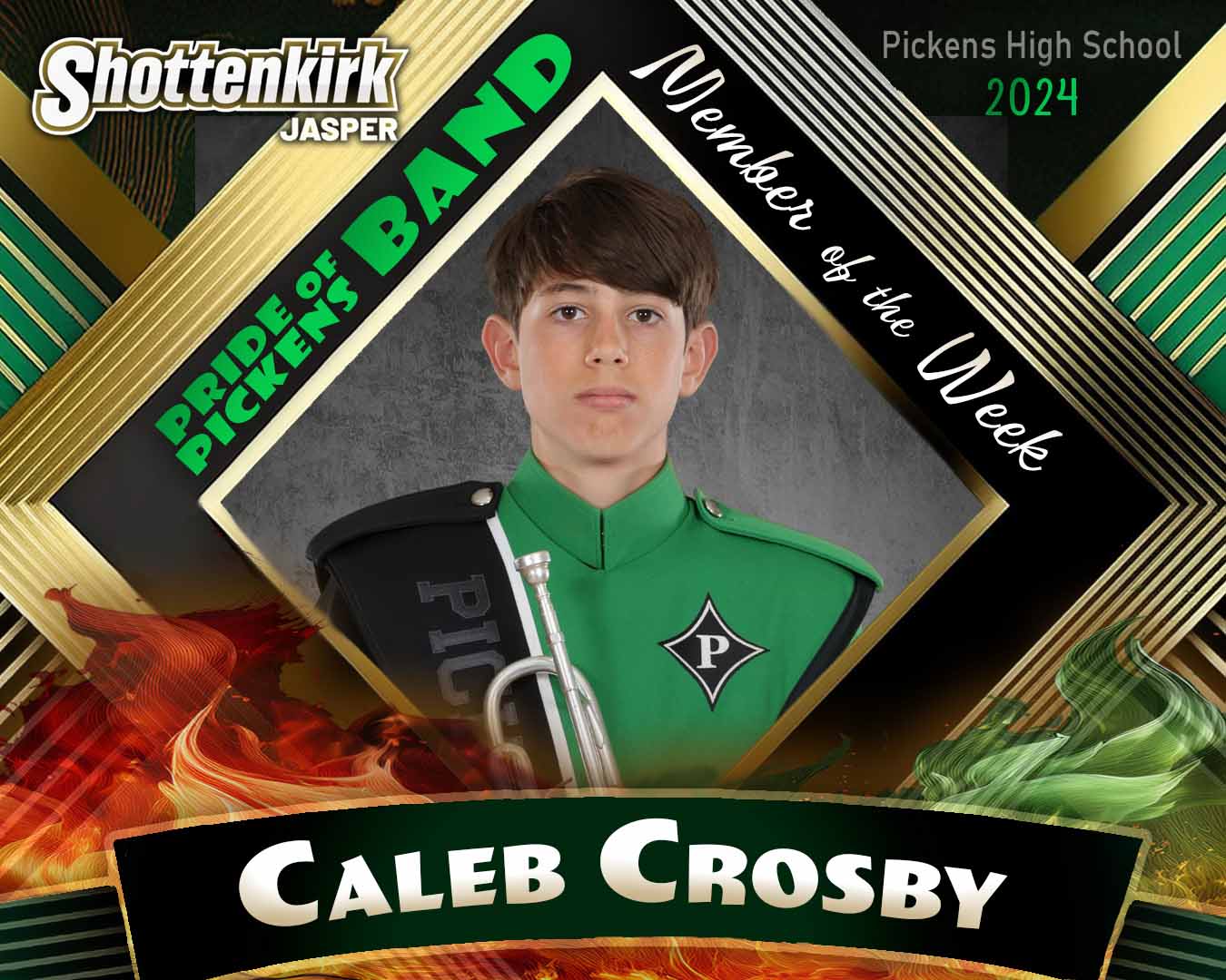 PHS Pride of Pickens Band Member of the Week #4 - Caleb Crosby