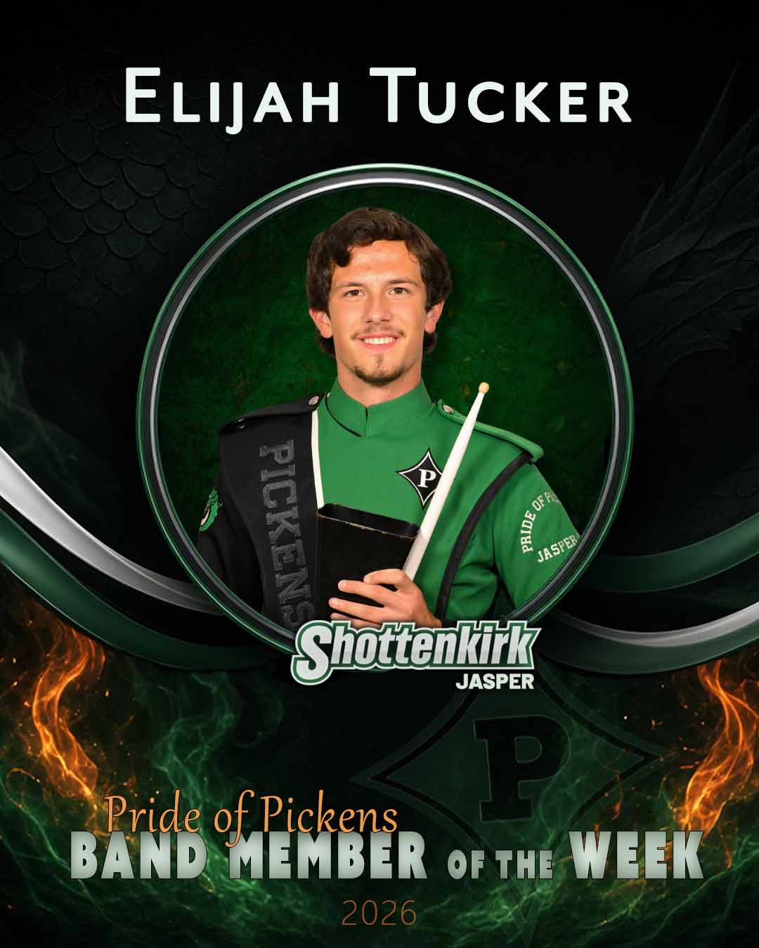 PHS Pride of Pickens Band Member of the Week #2 - Elijah Tucker