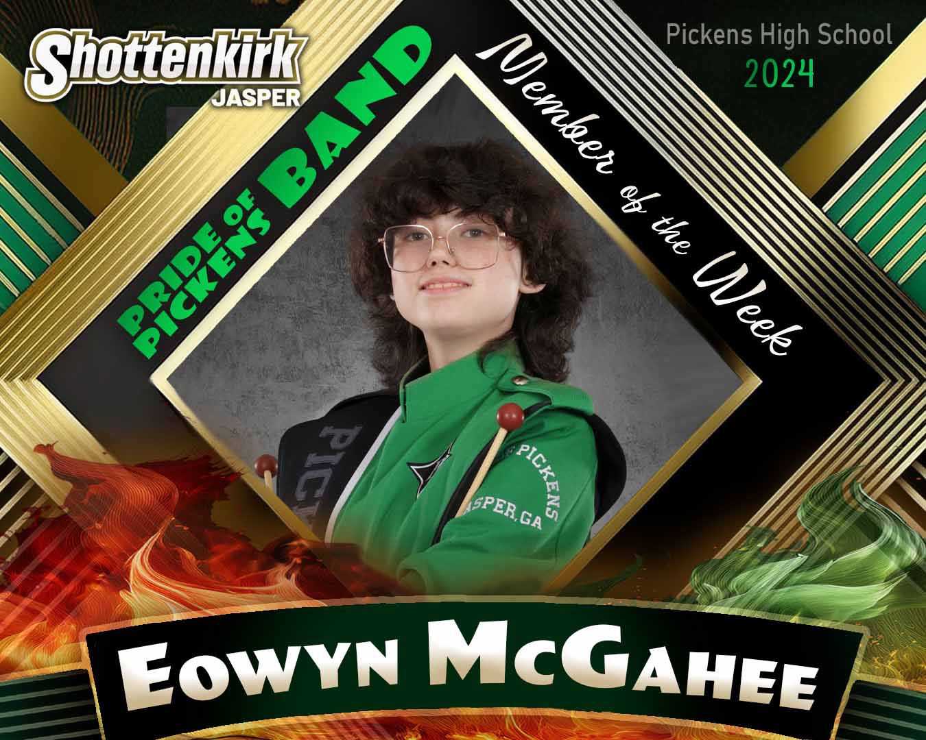 PHS Pride of Pickens Band Member of the Week #5 - Eowyn McGahee