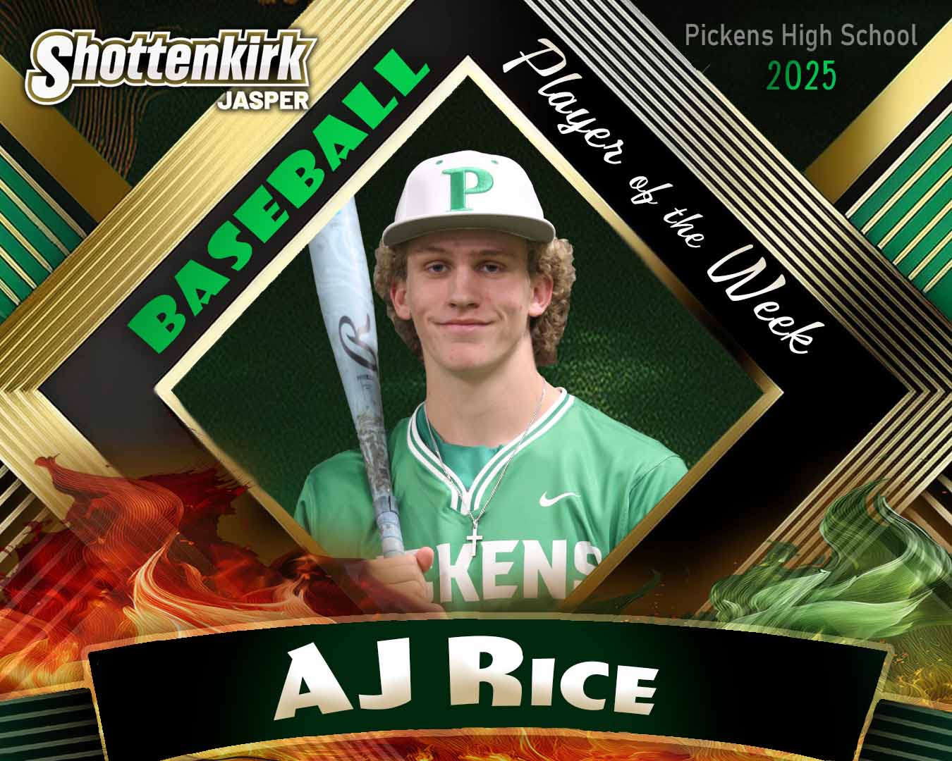 PHS Baseball Player of the Week #1 - AJ Rice