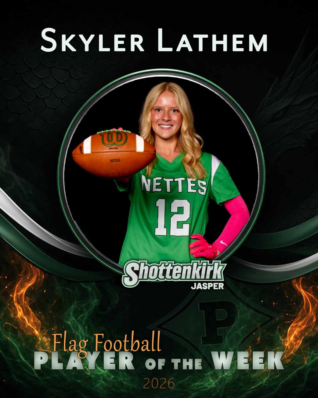 PHS Flag Football Player of the Week #2 - Skyler Lathem 