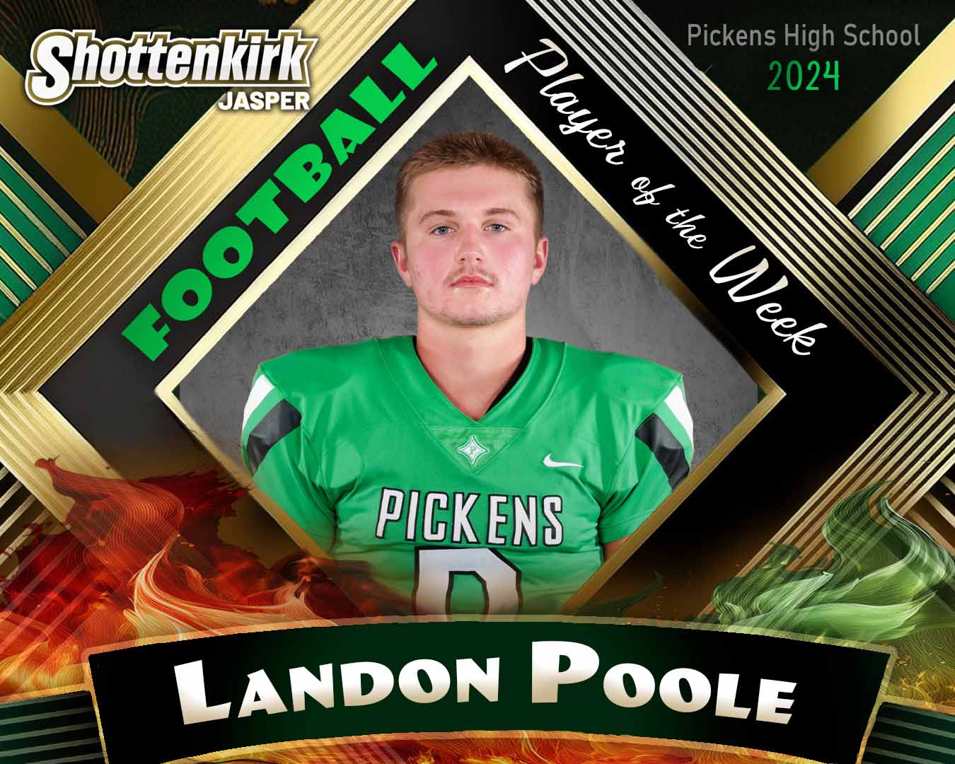 PHS Football Player of the Week #6 - Landon Poole loading=