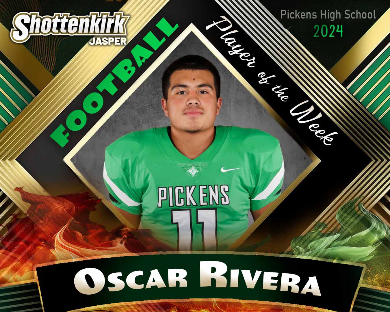 PHS Football Player of the Week #8 - Oscar Rivera