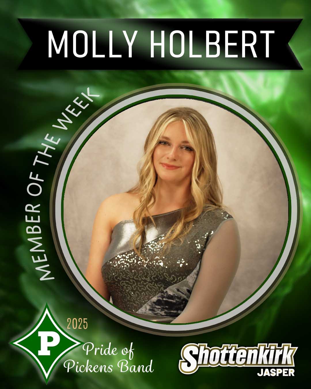 Molly Holbert PHS Pride of Pickens Band Member of the Week #2