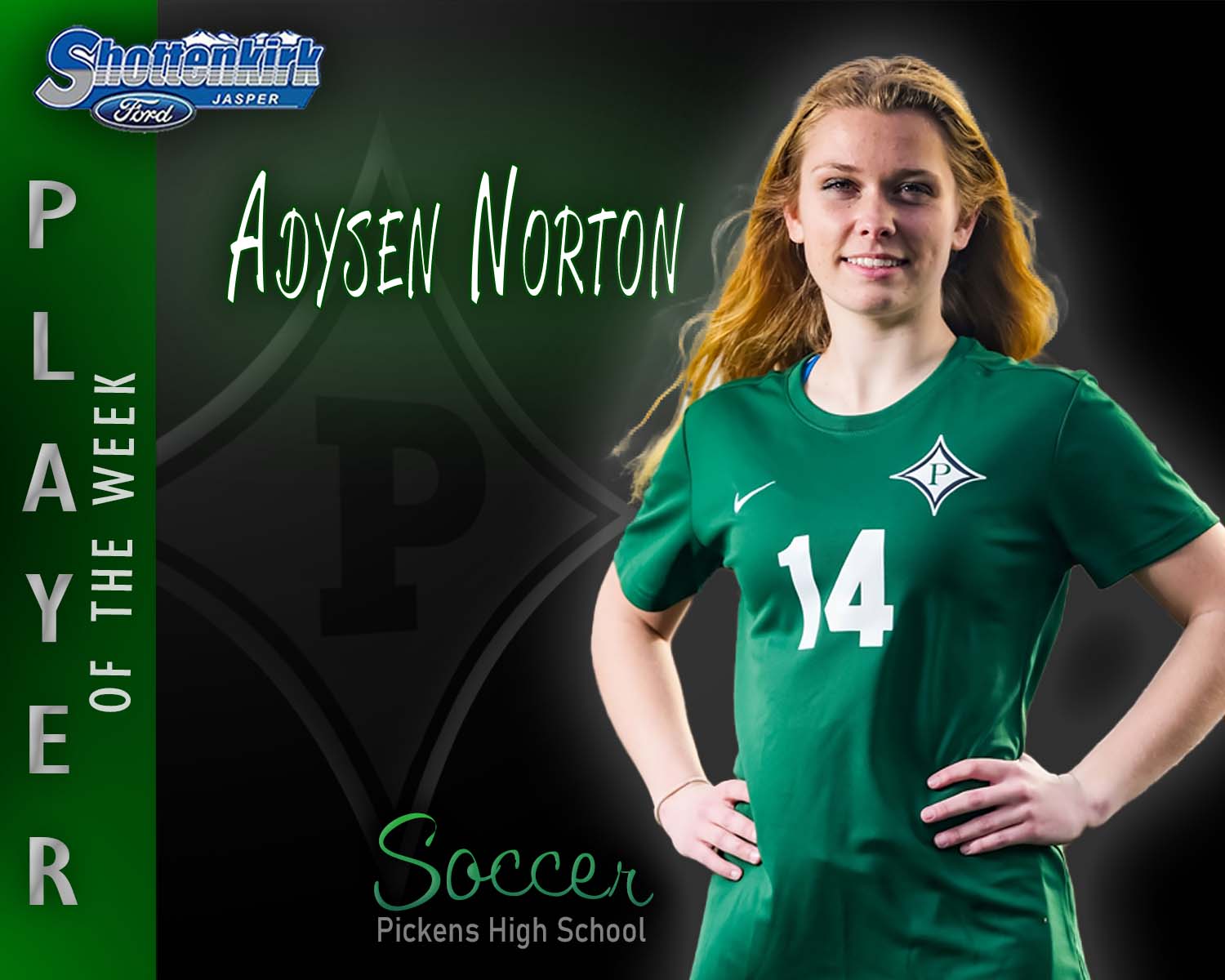 PHS Girls Soccer Player of the Week #1 - Adysen Norton