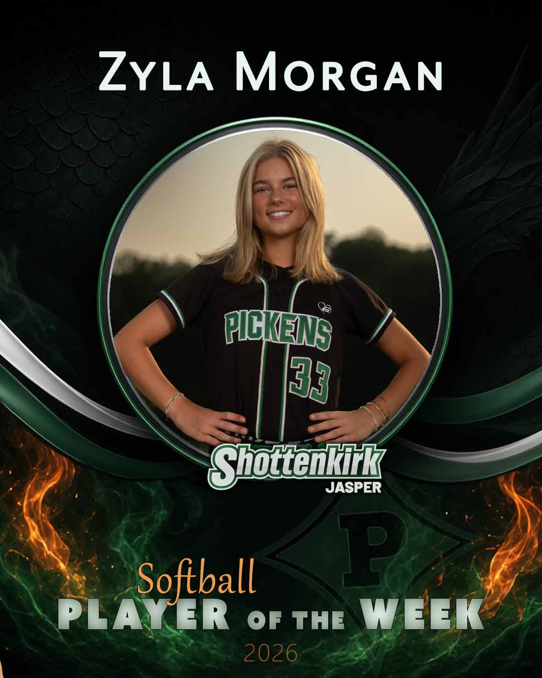 PHS Softball Player of the Week #6 - Zyla Morgan