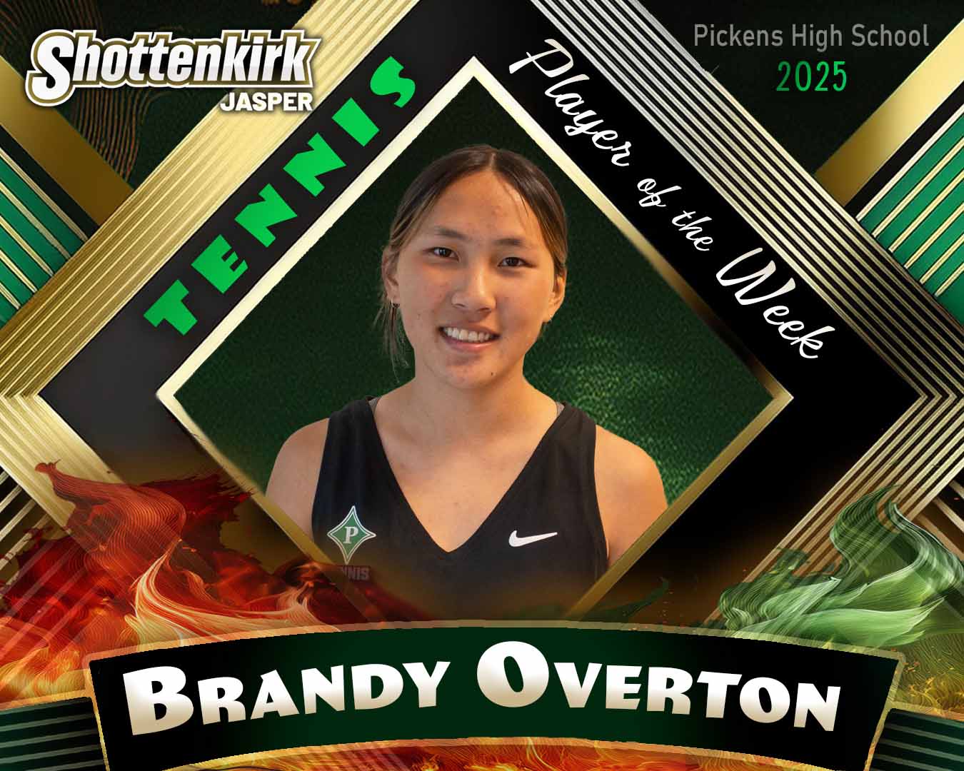 PHS Tennis Girls Player of the Week #2 - Brandy Overton