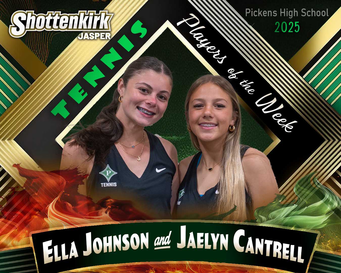 PHS Tennis Girls Players of the Week #3 - Ella Johnson & Jaelyn Cantrell 