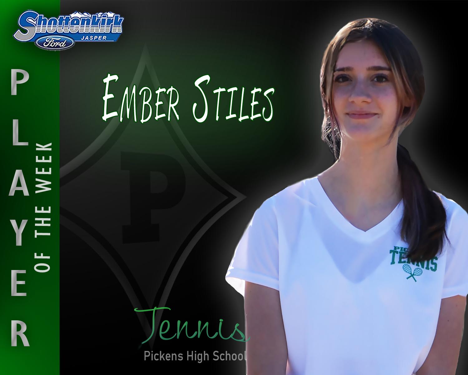 PHS Girls Tennis Player of the Week #1 - Ember Stiles