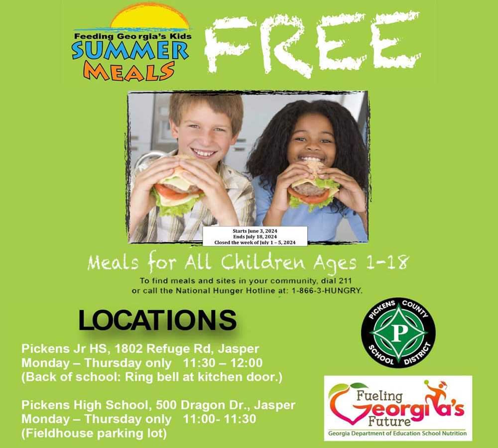 FREE Summer Meals For Children