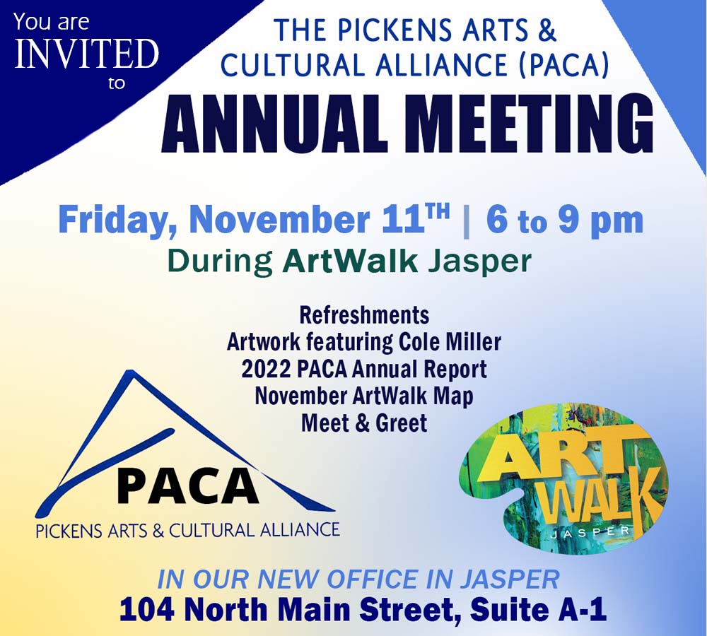 PACA's Annual Meeting During November ArtWalk Jasper