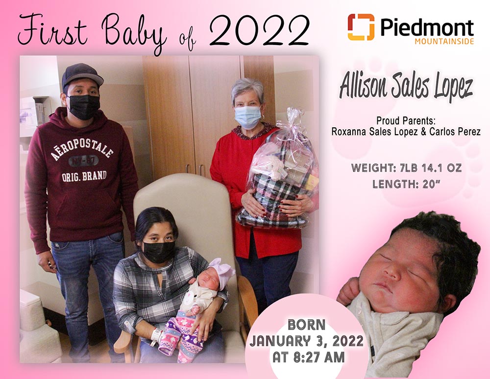 Piedmont Mountainside First Baby of 2022