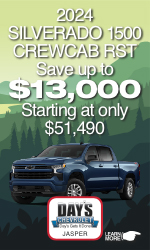 2024 Silverado 1500 Crew Cab RST Save up to 13K at Day's Chevrolet in Jasper