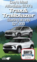 Day's Chevrolet Jasper Most Affordable SUV's - Trax & Trailblazer starting at $21,900