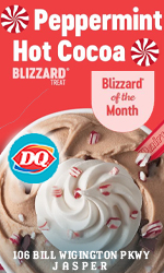 December Blizzard of the Month -  Peppermint Hot Cocoa Dairy Queen in Jasper